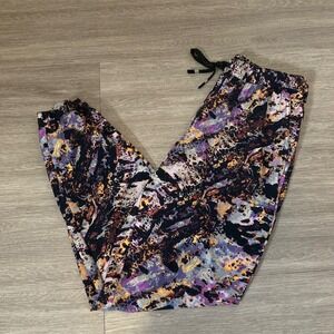 Fabletics Women's Jogger Pants XS Print Drawstring Waist Athleisure Yoga Walking